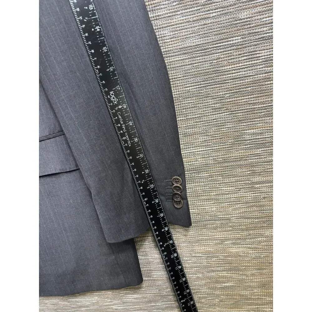 Dei Davico Blazer Mens Size 42R Gray Pinstripe Wool Suit Jacket Made In Italy